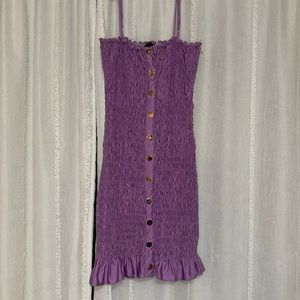 Purple with gold buttons dress